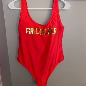 Xhiliration Firecracker One Piece Bathing Suit